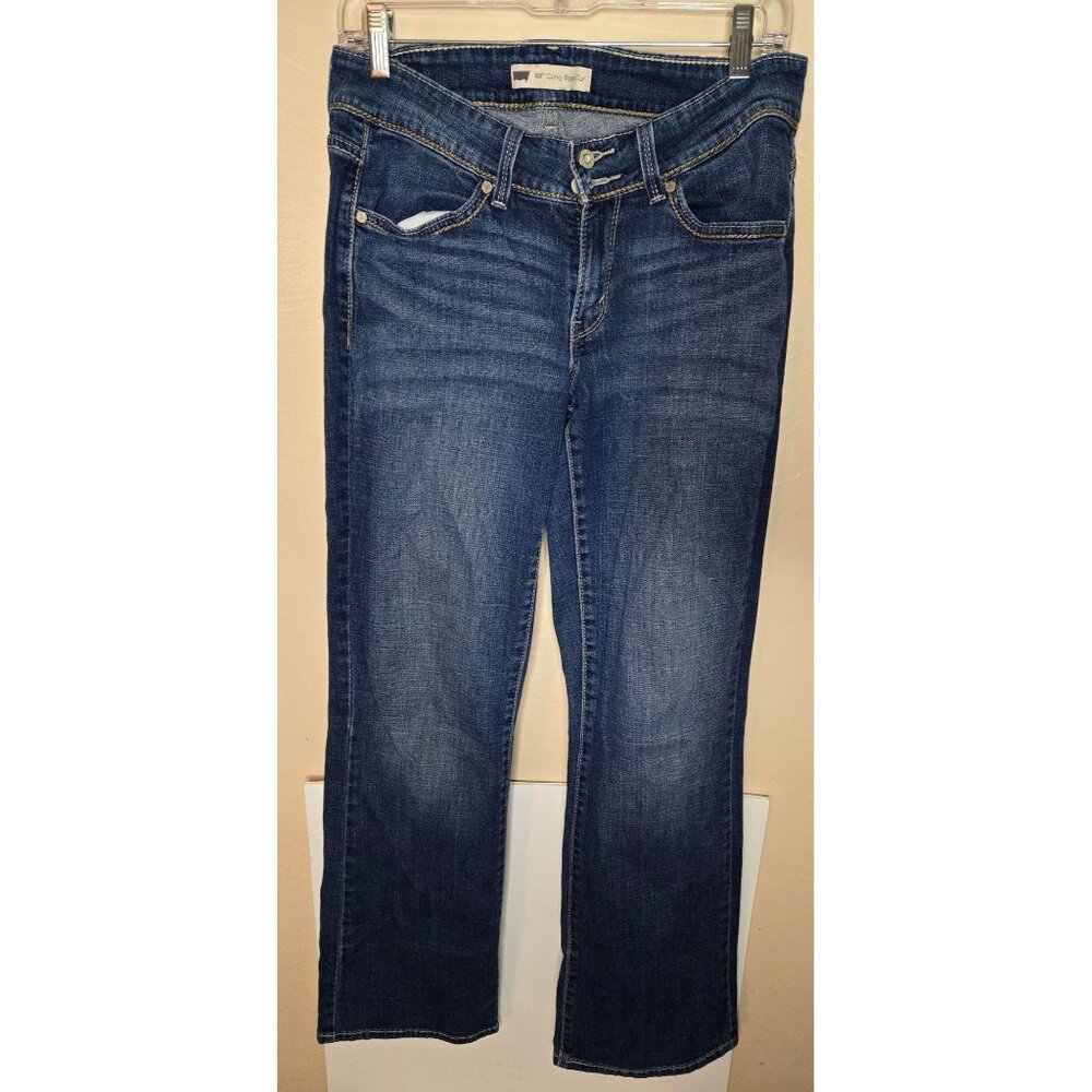 Levi's 529 Curvy Boot Dark Wash Ladies Jeans Sz 8 Distressed